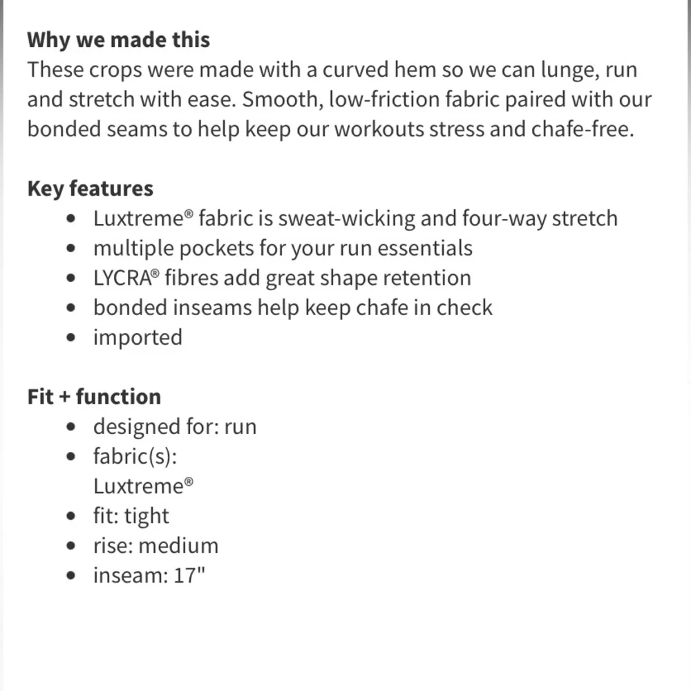 Lululemon Run: Top Speed crop leggings